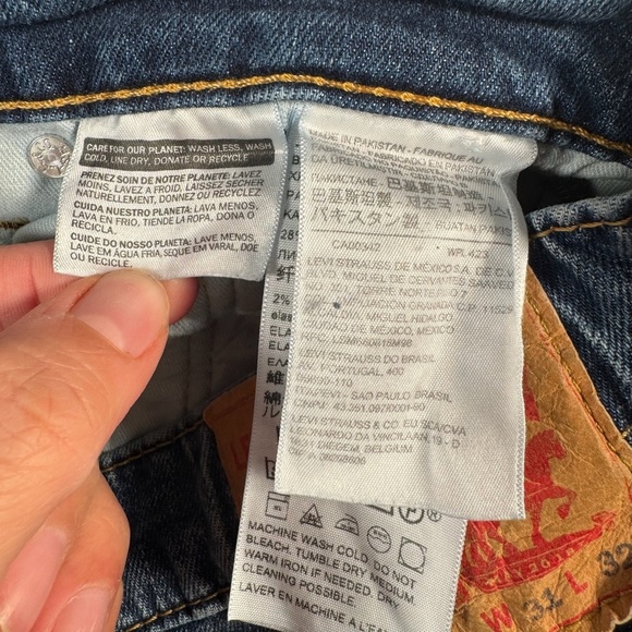 Levis Jeans Mens 31 Blue 511 Straight Mid Rise Medium Wash Stretch - Picture 4 of 12